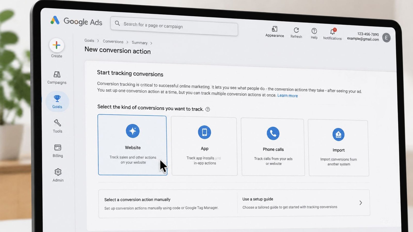 Screenshot from https://ads.google.com/aw/conversions/create